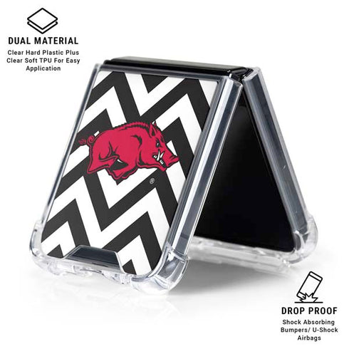 University of Arkansas-Fayetteville Chevron Print Galaxy Z Flip6 Clear Case